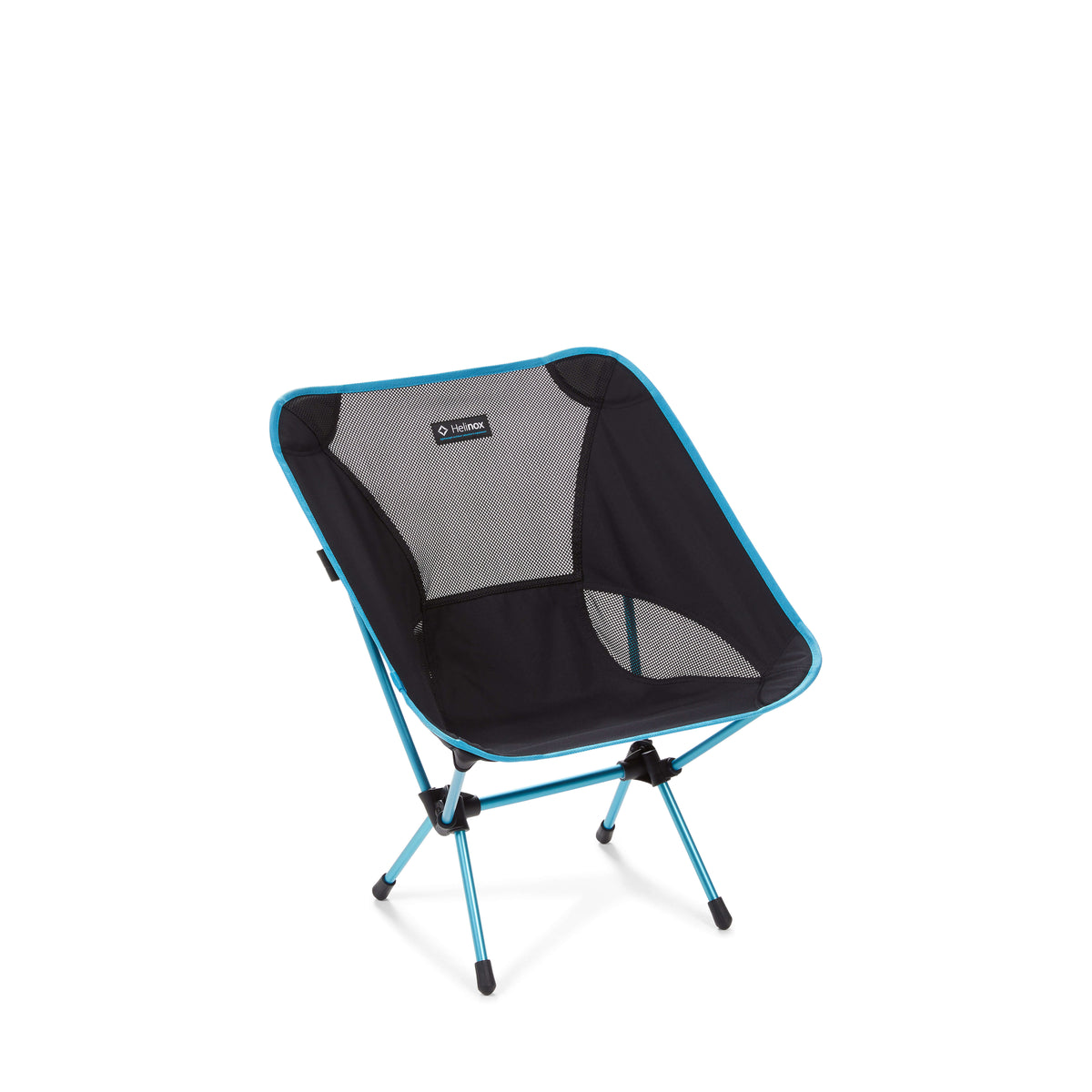 Helinox Chair One assembled in black with its shock-corded aluminum frame