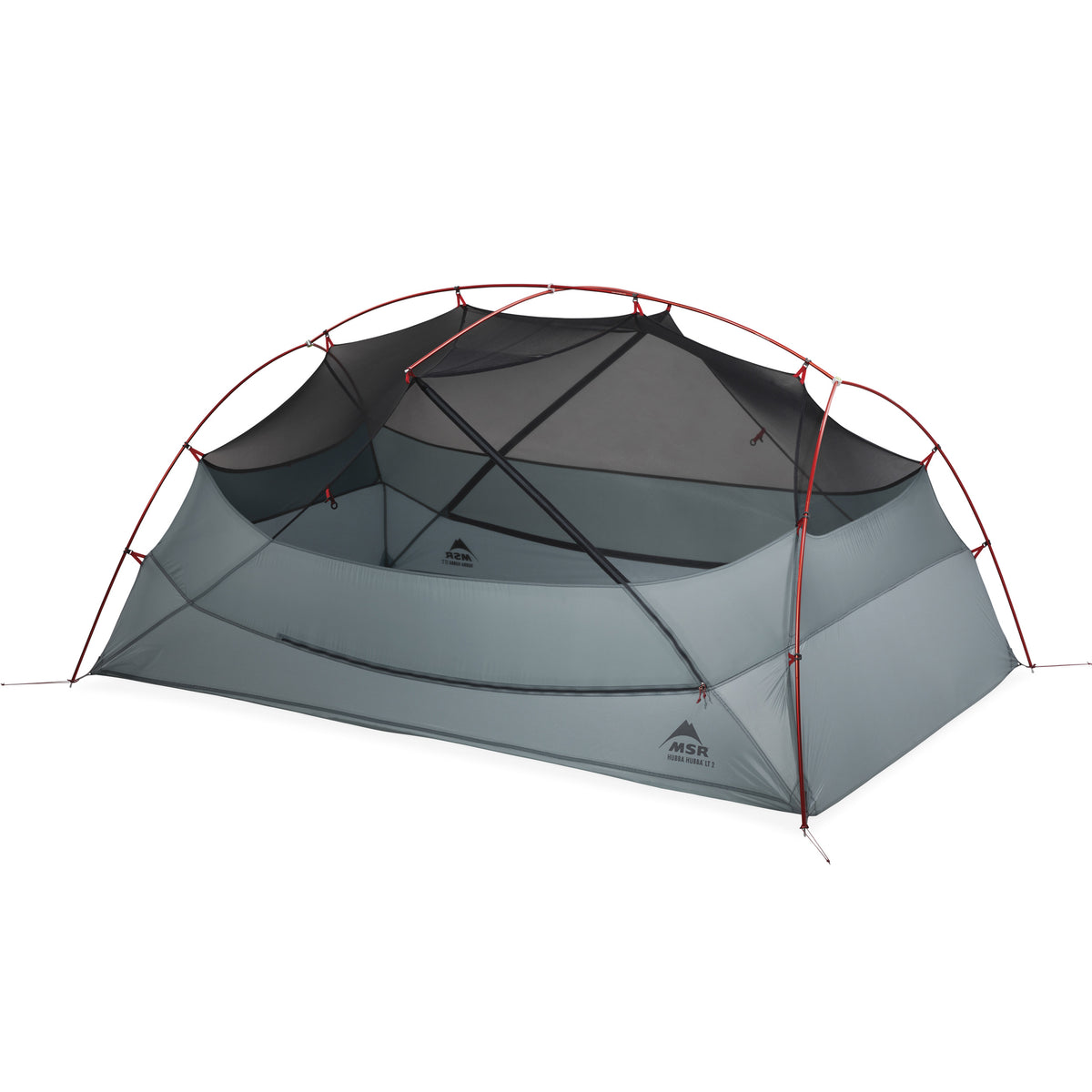 MSR Hubba Hubba LT 2 backpacking tent pitched with its rectangular floor and mesh canopy